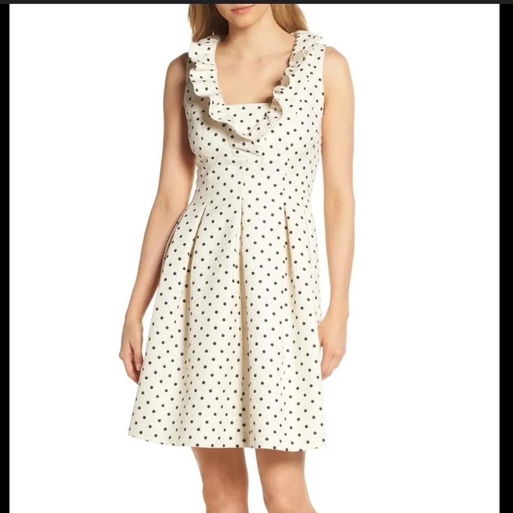 Harper Rose Metallic Polka Dot Fit and Flare Dress